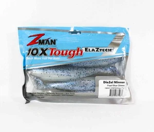 Zman Soft Leurre Diezel MinnowZ 7 Pouce 3/Pack Pearl Blue Glimmer (1983) - Imagen 1 de 6