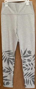 Aerie Chill Play Move Gray Palm Leaf Print High Waisted Leggings Sz M - Picture 1 of 18