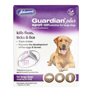 Johnson's Guardian Plus tratamiento puntual para pulgas, garrapatas y piojos para perros - Imagen 1 de 7