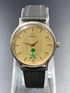 1980er Vintage Omega De Ville Uhr Quartz KSA Saudi Arabia Logo 34mm sehr selten - Bild 1 von 23