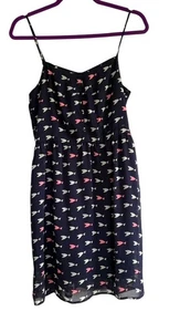 Maison Jules Fish Novelty Print Adjustable Strap Navy Blue Dress Small - Bild 1 von 4
