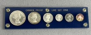 Canada 1958 Proof-Like 6 Coins Set in Acrylic Blue Case - Picture 1 of 9