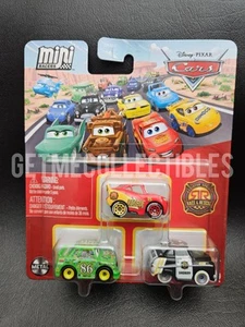 DISNEY PIXAR CARS MINI RACER RACE & RESCUE SHERIFF MCQUEEN 3 PACK FREE SHIP * - Picture 1 of 2