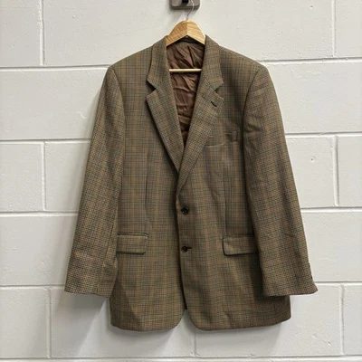 Brook Taverner Wool Blend Check Blazer 44R Brown Tweed Houndstooth Jacket - Image 1 of 4