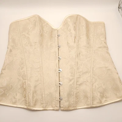 Corsé para mujer talla XL deshuesado brocado sobre busto bustier entrenamiento ceñidor marfil Foto 1 de 4