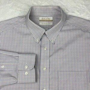 Roundtree & Yorke Gold Label Dress Shirt Mens 17.5-38/39 TALL Multicolor Check - Picture 1 of 10