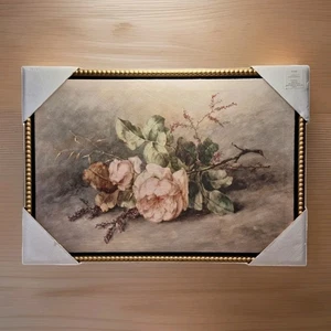 Opera d'arte incorniciata disegno floreale 19x13 hobby lobby nuova con protezioni angolari - Foto 1 di 11