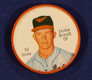 1962 Salada Münzen #53A Jackie Brandt Oriole VGEX bis EX+ - Bild 1 von 2