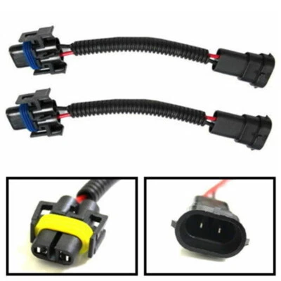 2Pc H11 H8 H9 Extension Wiring Harness Sockets Wire For Headlight Fog Light Lamp - Image 1 of 4