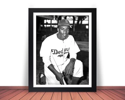 Fotografía enmarcada de Jackie Robinson Brooklyn Dodgers - 8x10 u 11x14 (W9) Foto 1 de 4