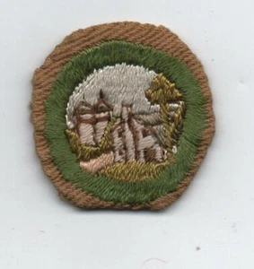 Insignia de mérito de casa de granja y su planificación, tipo C bronceado estrecho prensado (1936-46), ¡cosido! - Imagen 1 de 1