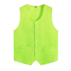Mens Womens Top Irregular Hem Vest Bartender Waistcoat Jacket Outfits Outdoor - Picture 1 of 70