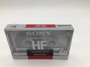(1) NEW Sealed SONY HF 60 Minute Type I Normal Bias SEALED Blank Audio Cassette - Picture 1 of 6
