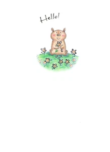 Tender Thoughts Greeting Card, Hello! My Thoughts Are With You - Picture 1 of 2
