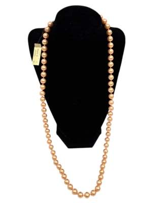 Marvella Vintage Round Faux Simulated Single Strand Pearl Necklace 30" Long NWT - Image 1 of 4