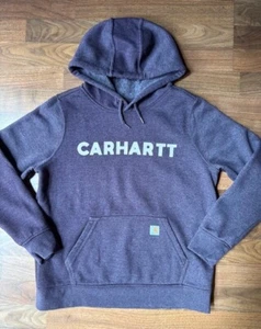 Carhartt Relaxed Fit Midweight Logo Graphic Sweatshirt Hoodie Purple LRG 10-12 - Picture 1 of 8