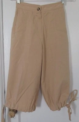 Calça Capri Puxar Bainha Cordão Tamanho 9 Feminina Bege Vintage It's Magic 24 1/2 X 17 - Imagem 1 de 4