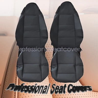 SE ADAPTA A BMW Z3 1996-2002 2 FUNDAS DE ASIENTO DELANTERAS DE CUERO NEGRAS HECHAS A MEDIDA Foto 1 de 4