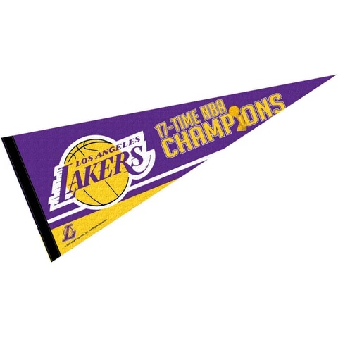 Los Angeles Lakers 17 Time Champions Pennant Flag Cover
