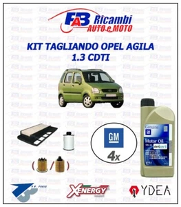 KIT TAGLIANDO OPEL AGILA 1.3 CDTI Z13DT 51KW 70CV - 3 FILTRI 4 LITRI OPEL 5W30 - Foto 1 di 1