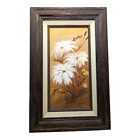 Vintage Virginia Stevens Original Framed Oil Painting Wild Flowers Floral Signed