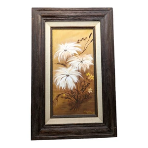 Vintage Original gerahmtes Ölgemälde Wildblumen Floral signiert Virginia Stevens - Bild 1 von 11