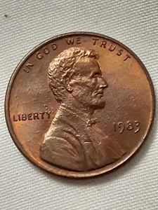1983 Lincoln Cent / BU RED / " Mule " Die Clash & DBL Strike Error Variety !!! - Picture 1 of 24