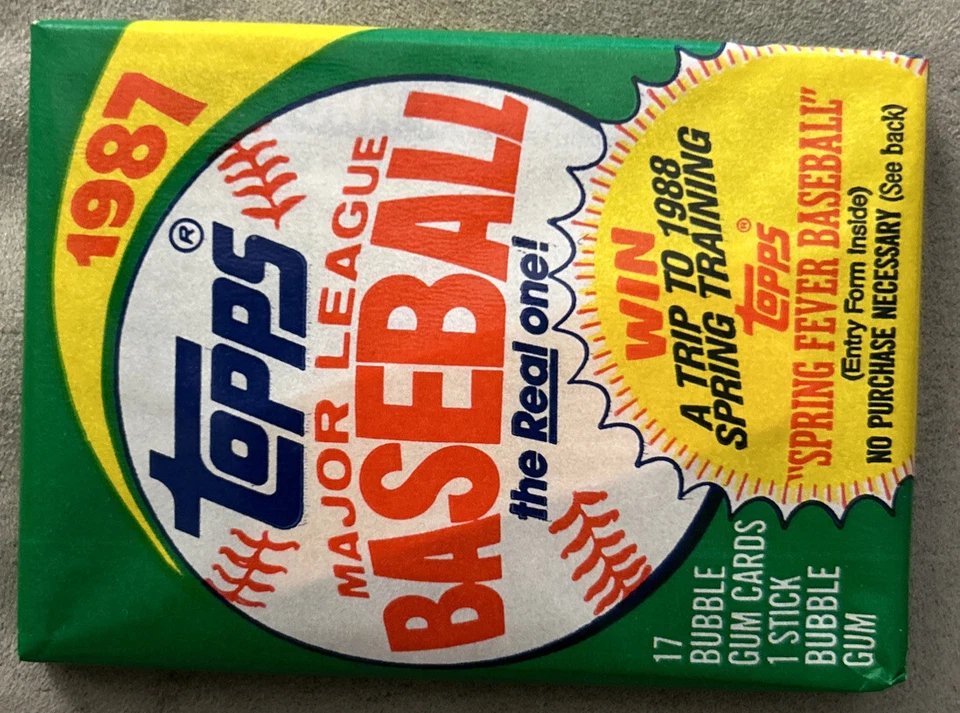 1987 Topps Baseball Card Wax Pack Charles Hudson Phillies? (Top) Leaders (Back)