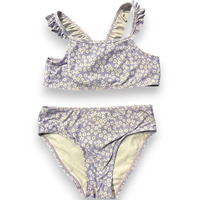 H & M девочки цветочный сиреневой оборки 2 изделия бикини купальный костюм sz 5T - Изображение 1 из 4