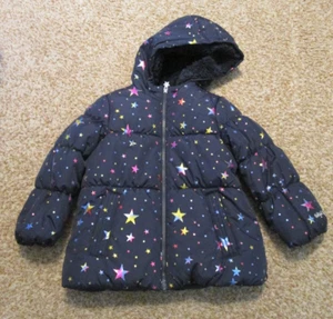 Osh Kosh B'Gosh - Girls Coat - Size 6 - Navy Blue Puffer Winter Stars - Picture 1 of 12