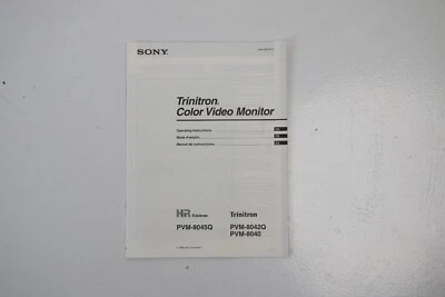 Monitor de video a color Sony Trinitron instrucciones de funcionamiento PVM-8045Q Foto 1 de 3