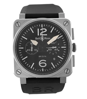 Bell & Ross Aviation Type BR03-94-S Cronógrafo Fecha Acero 42MM Para hombres Completo Foto 1 de 4