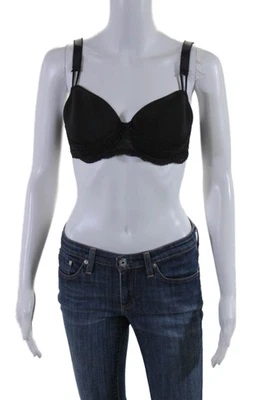Женский бюстгальтер Simone Perele с кружевной отделкой и бантом полное покрытие черный размер 36A - Изображение 1 из 4