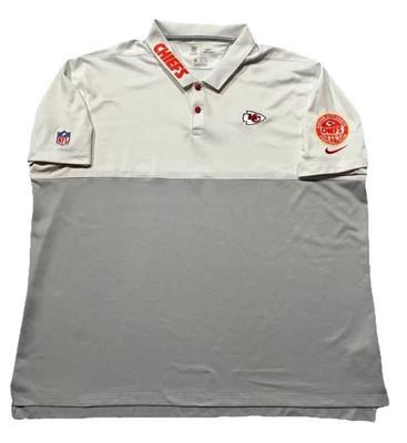 Camisa polo de golf Nike Kansas City Chiefs. Gris. Blanco. Hombre 3XL. NFL. Foto 1 de 4