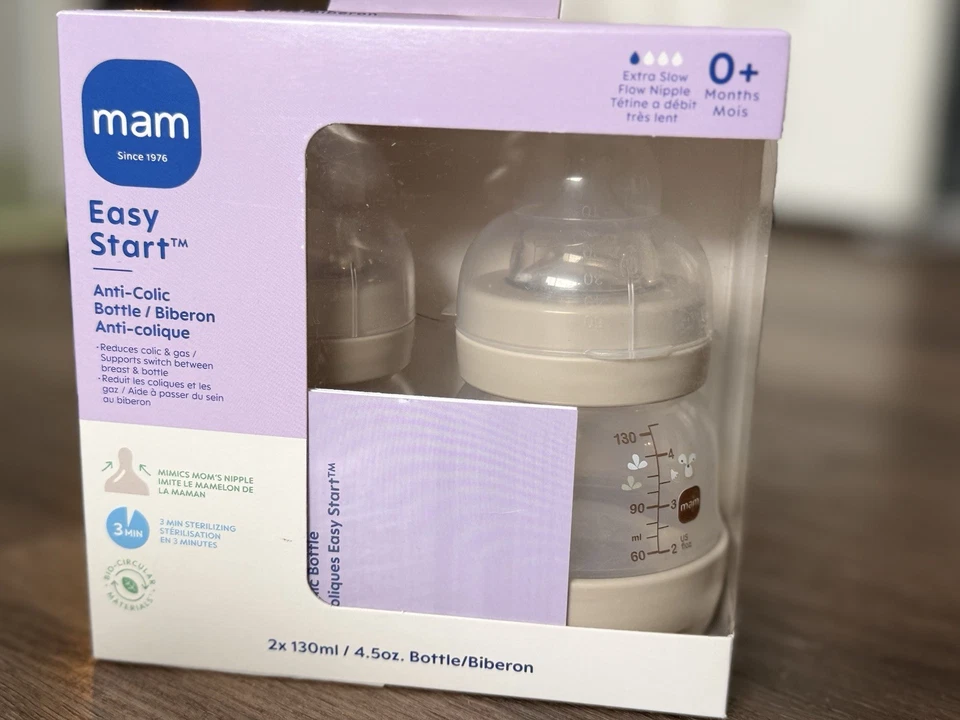 Biberón anticólicos 2 unidades MAM Easy Start 4,5 OZ NUEVO SELLADO Foto 1 de 1