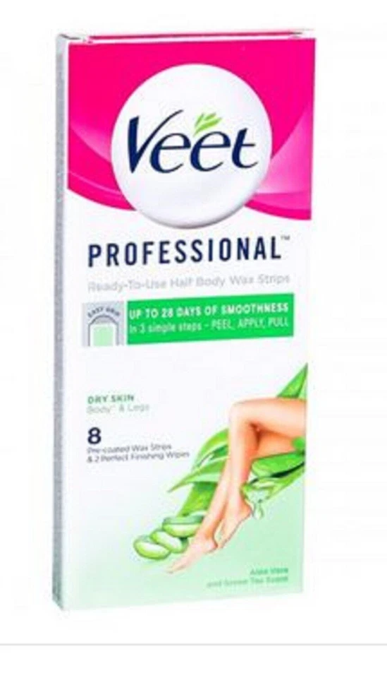 @ Veet Professional Ready To Use Half Body Waxing Skin 8 Wax Strips For Women A7 - Image 1 of 4