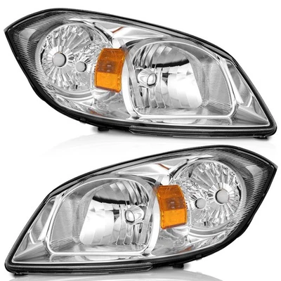 Pair Headlights For 2005-2010 Chevy Cobalt 07-09 Pontiac G5 05-06 Pursuit Foto 1 de 4