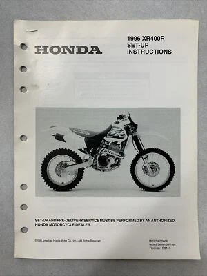 Honda XR400R 1996 instrucciones de configuración de motocicleta Foto 1 de 2