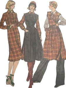 Vogue 9553 Pattern 8 Jumper Apron Dress Blouse Pants Smock 70s Teachercore Uncut - Picture 1 of 11