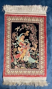 Turkish Hereke Silk on Silk - Signed - Collectors Piece 18/18 sq cm -2090 KPSI - Picture 1 of 10