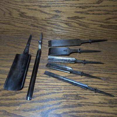 Lot of 7 Old Chisel Blades Hearnshaw, Howarth, Marples, Spears - for Restoration - Image 1 of 4