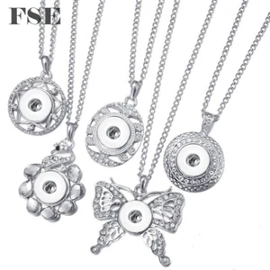 Neu Multi Stile Druckknopf Anhänger Halskette 18-20 mm Druckknopf Schmuck Passform 18 mm Druckknopf - Bild 1 von 28