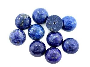 Una pietra preziosa 12 mm rotonda 1,4 mm foro inferiore preforato lapislazzuli cabochon cabina - Foto 1 di 1