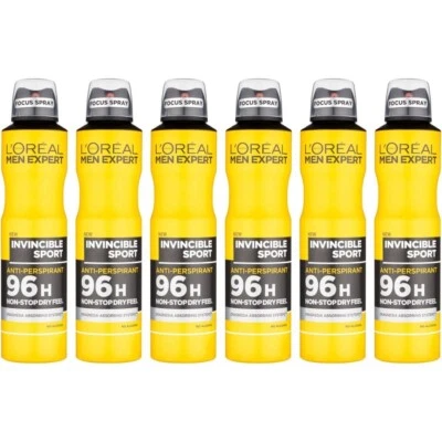 L'ORÉAL PARIS LOreal Men Expert Antiperspirant Deodorant Invincible Sport 250ml x 6