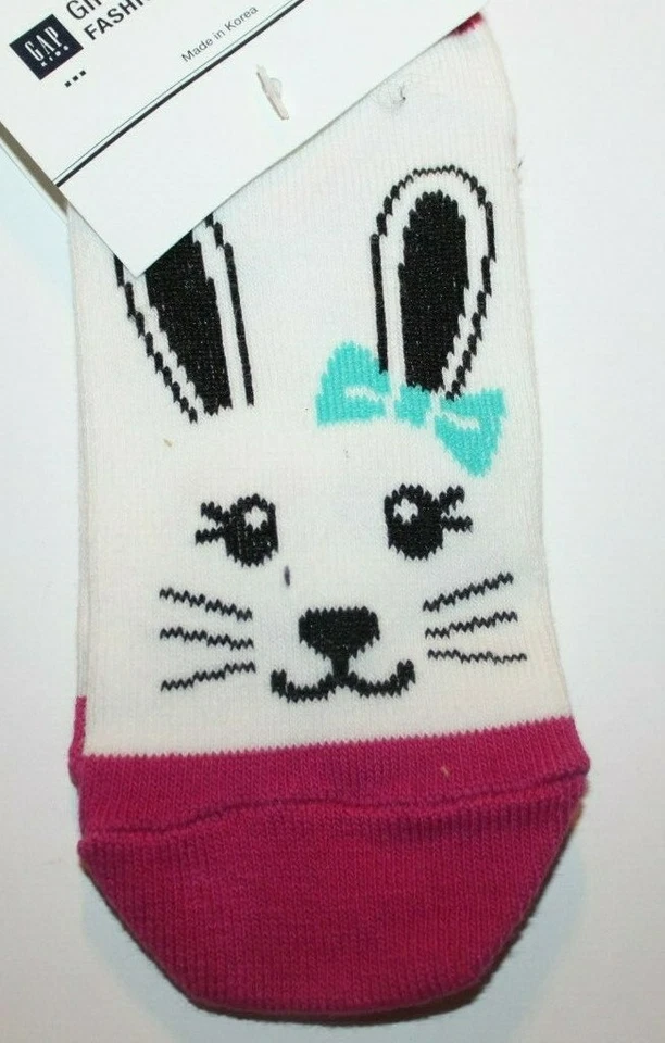 Gap Kids NWT Girl's Shoe Size 3 4 Bunny Face Ankle Socks - Image 1 of 1