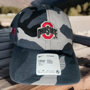 NEU OSU Ohio State MÜTZE Buckeyes Nike Camouflage Grau Camo Relax Cap HOME - Bild 1 von 6