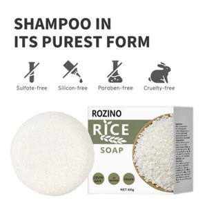Rice Water Protein Shampoo Bar Soap Moisturizing Anti Loss Hair Regrowth O9Z1 - Picture 1 of 12