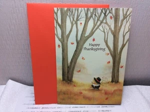 RSVP THANKSGIVING GREETING CARD New w/Envelope "Happy Thanksgiving"  PILGRIM! - Picture 1 of 2