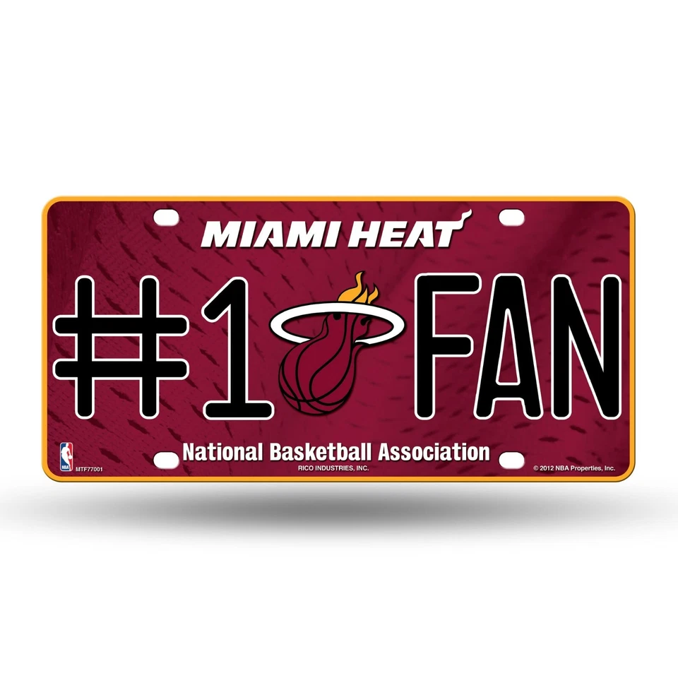 Miami Heat #1 Fan Metal License Plate, Licensed by Rico - USA - Image 1 of 1