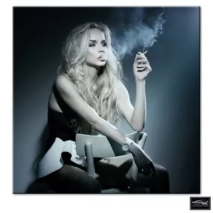 Erotic Woman Smoking BOX FRAMED CANVAS ART Picture HDR 280gsm - Picture 1 of 1